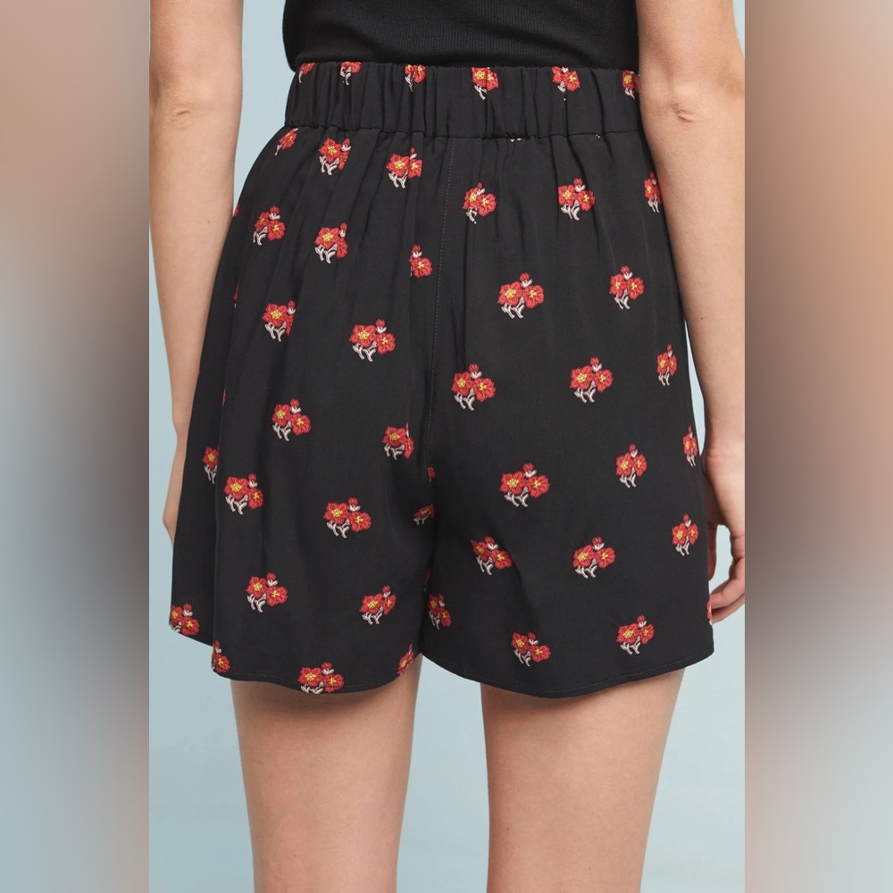 Maeve Anthropologie Pleated Front Shorts Floral Motif Flowy Women's Small - Picture 4 of 9